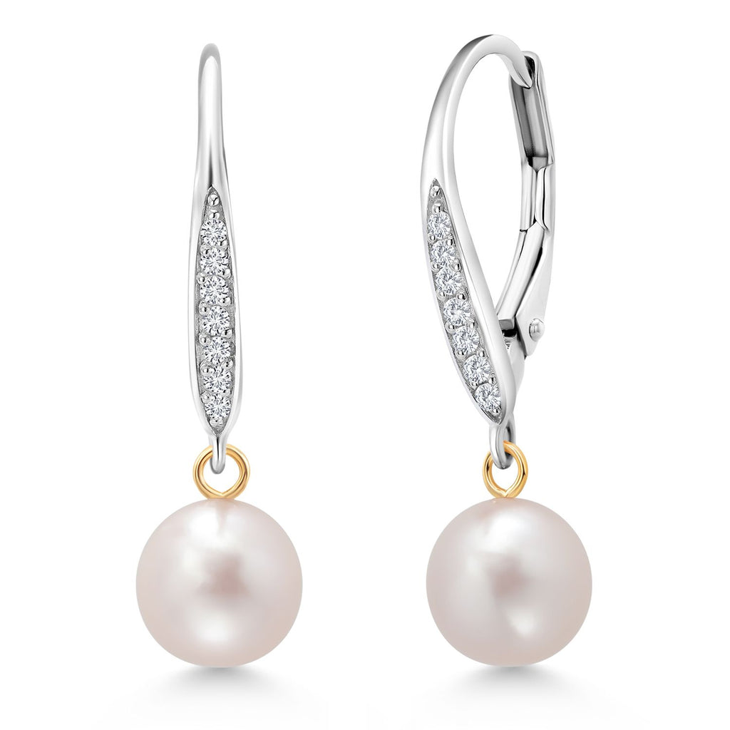 Earrings in 925 Sterling Silver and 14K Yellow Gold