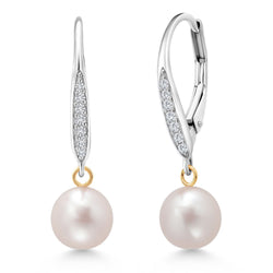 Earrings in 925 Sterling Silver and 14K Yellow Gold