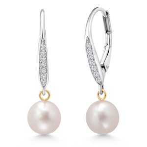 Earrings in 925 Sterling Silver and 14K Yellow Gold