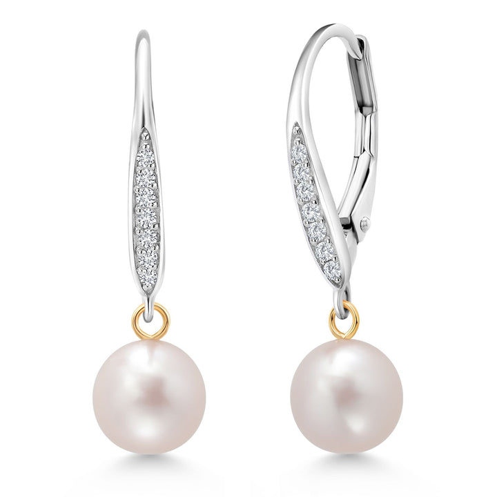Earrings in 925 Sterling Silver and 14K Yellow Gold