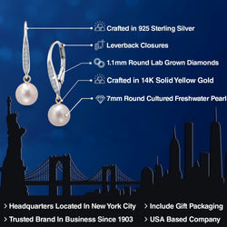 Earrings in 925 Sterling Silver and 14K Yellow Gold