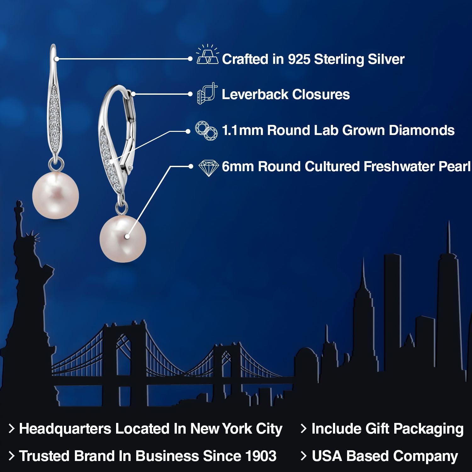Earrings in 925 Sterling Silver
