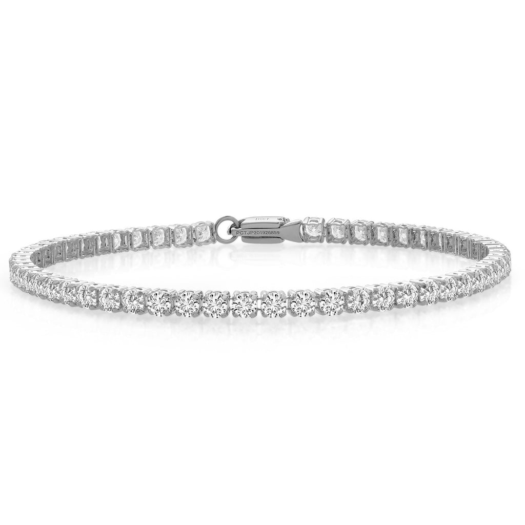 14K White Gold_7.5 Inches_1.50 Cttw 14K Yellow or White Gold Round White Lab Grown Diamond Tennis Bracelet | E-F Color | VS1-VS2 Clarity | Gold Bracelet For Women | Available in 6.5, 7, 7.5 Inches