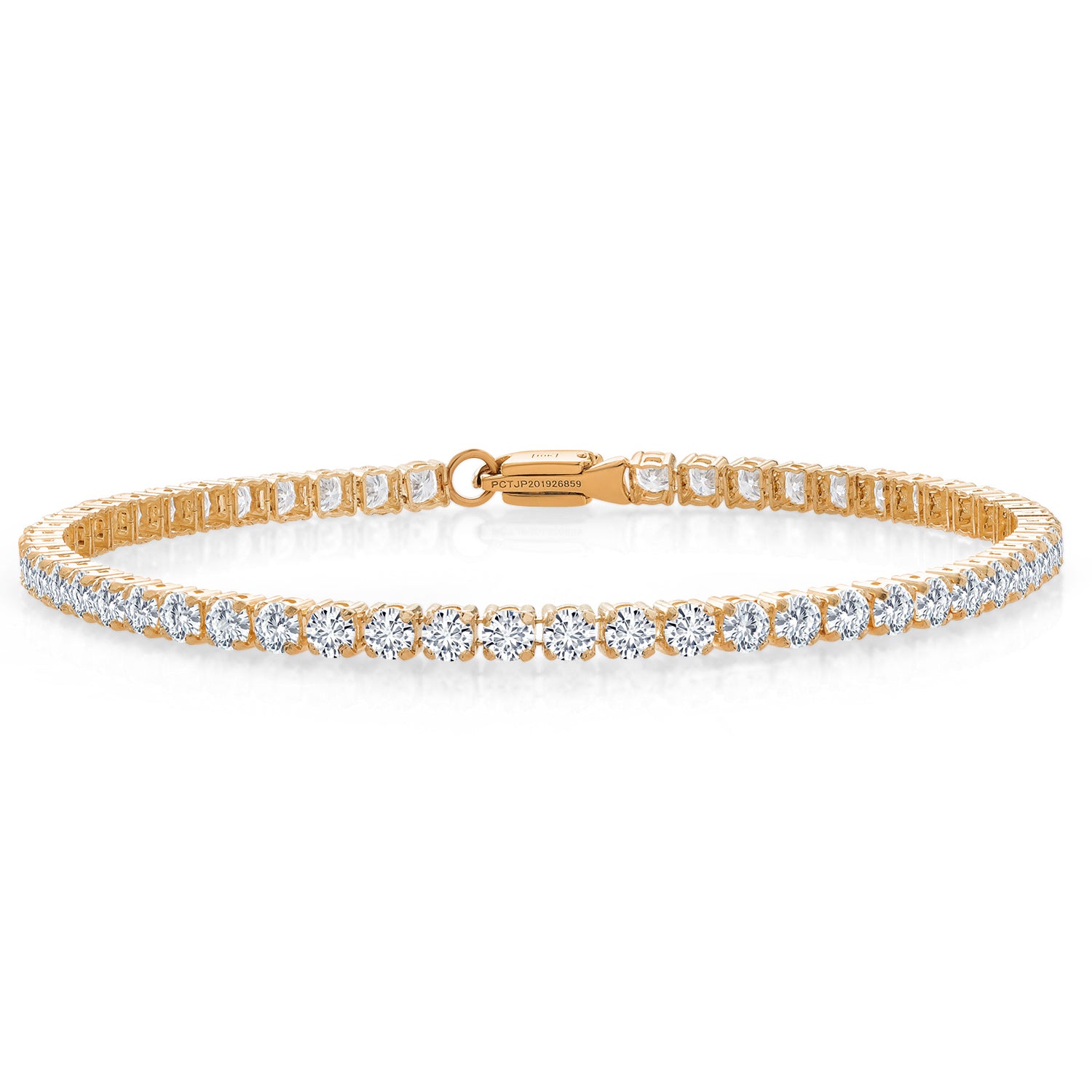 14K Yellow Gold_7 Inches_1.50 Cttw 14K Yellow or White Gold Round White Lab Grown Diamond Tennis Bracelet | E-F Color | VS1-VS2 Clarity | Gold Bracelet For Women | Available in 6.5, 7, 7.5 Inches