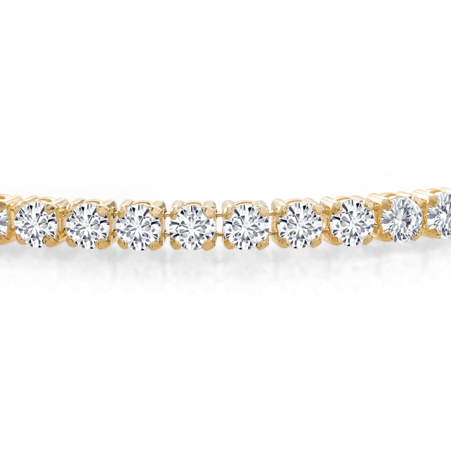 14K Yellow Gold_7 Inches_1.50 Cttw 14K Yellow or White Gold Round White Lab Grown Diamond Tennis Bracelet | E-F Color | VS1-VS2 Clarity | Gold Bracelet For Women | Available in 6.5, 7, 7.5 Inches