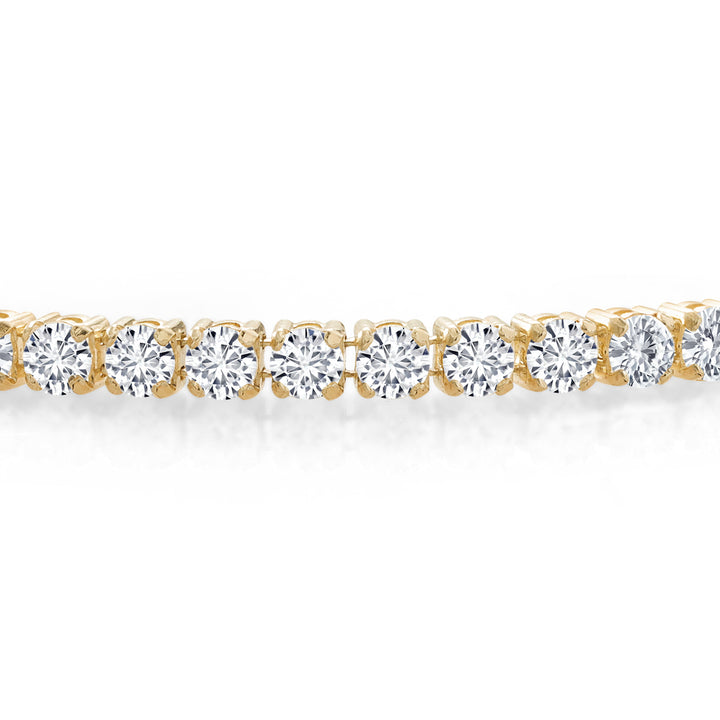 4.00 Cttw Solid 10K Yellow Gold Round White Moissanite Tennis Bracelet | Gold Bracelet For Women | Available in 6.5, 7, 7.5 Inches