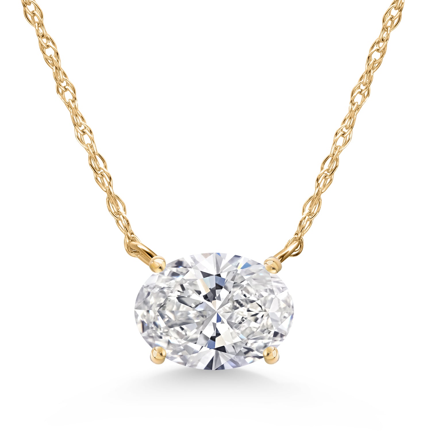 White Lab Grown Diamond - April_Pendant in 14K Yellow Gold