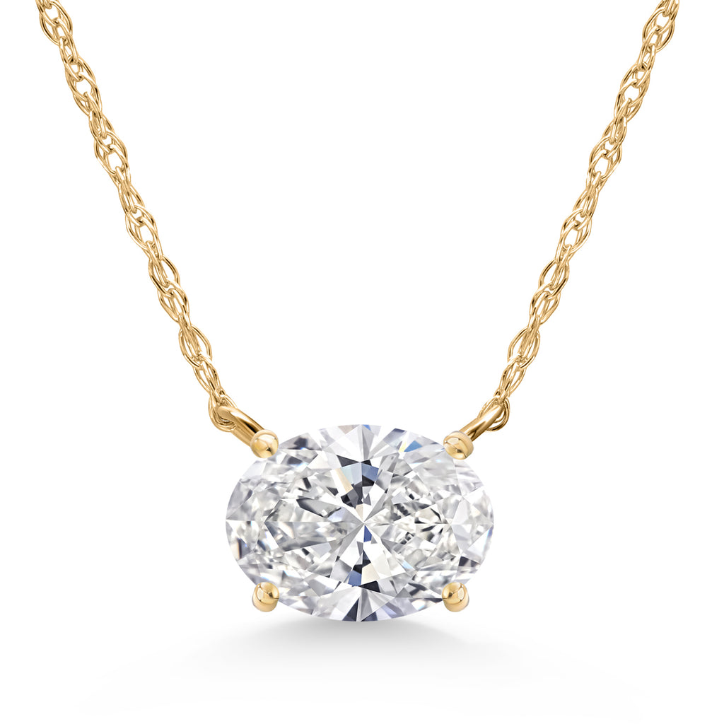 White Lab Grown Diamond - April_Pendant in 14K Yellow Gold
