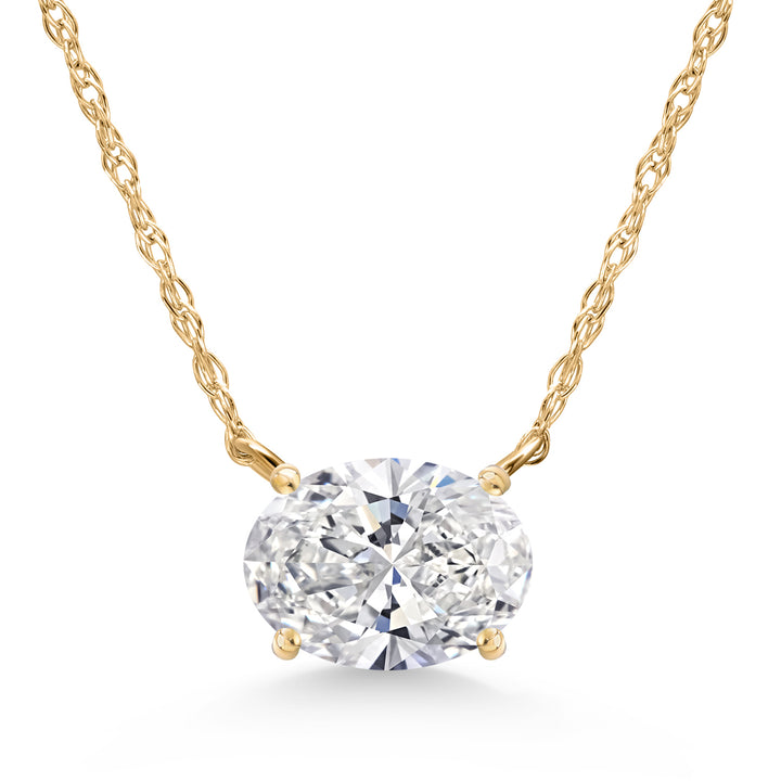 White Lab Grown Diamond - April_Pendant in 14K Yellow Gold