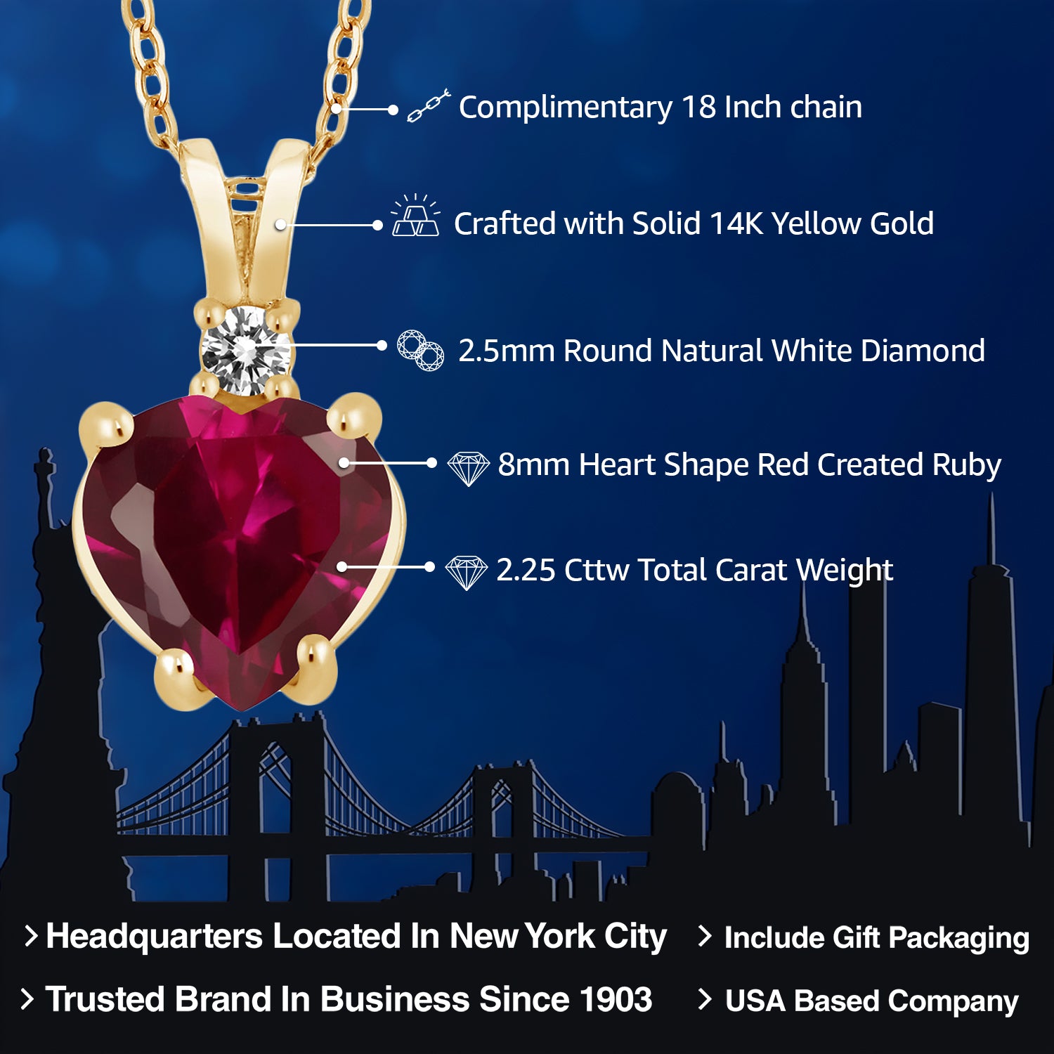 Pendant in 14K Yellow Gold