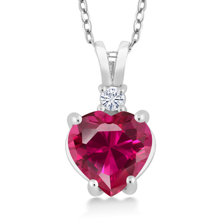 Created Ruby_14K White Gold_Pendant in 14K White Gold