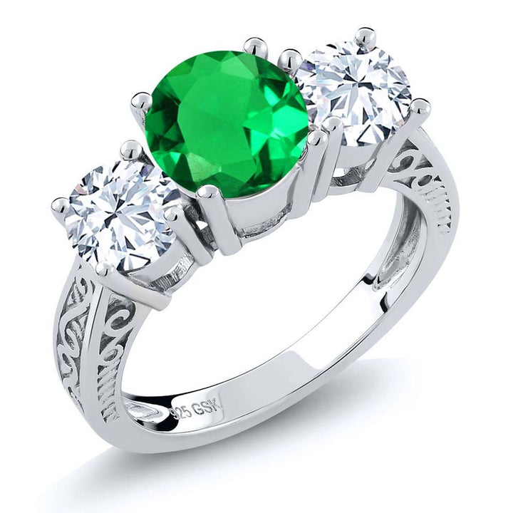 Nano Emerald - May_5_Ring in 925 Sterling Silver
