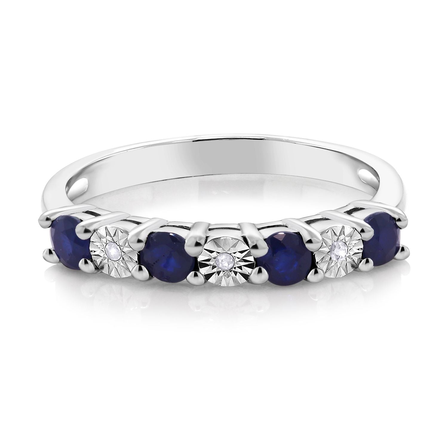 925 Sterling Silver Blue Sapphire & White Diamond Engagement Ring For Women | Wedding Ring For Women | Available In Size 5, 6, 7, 8, 9