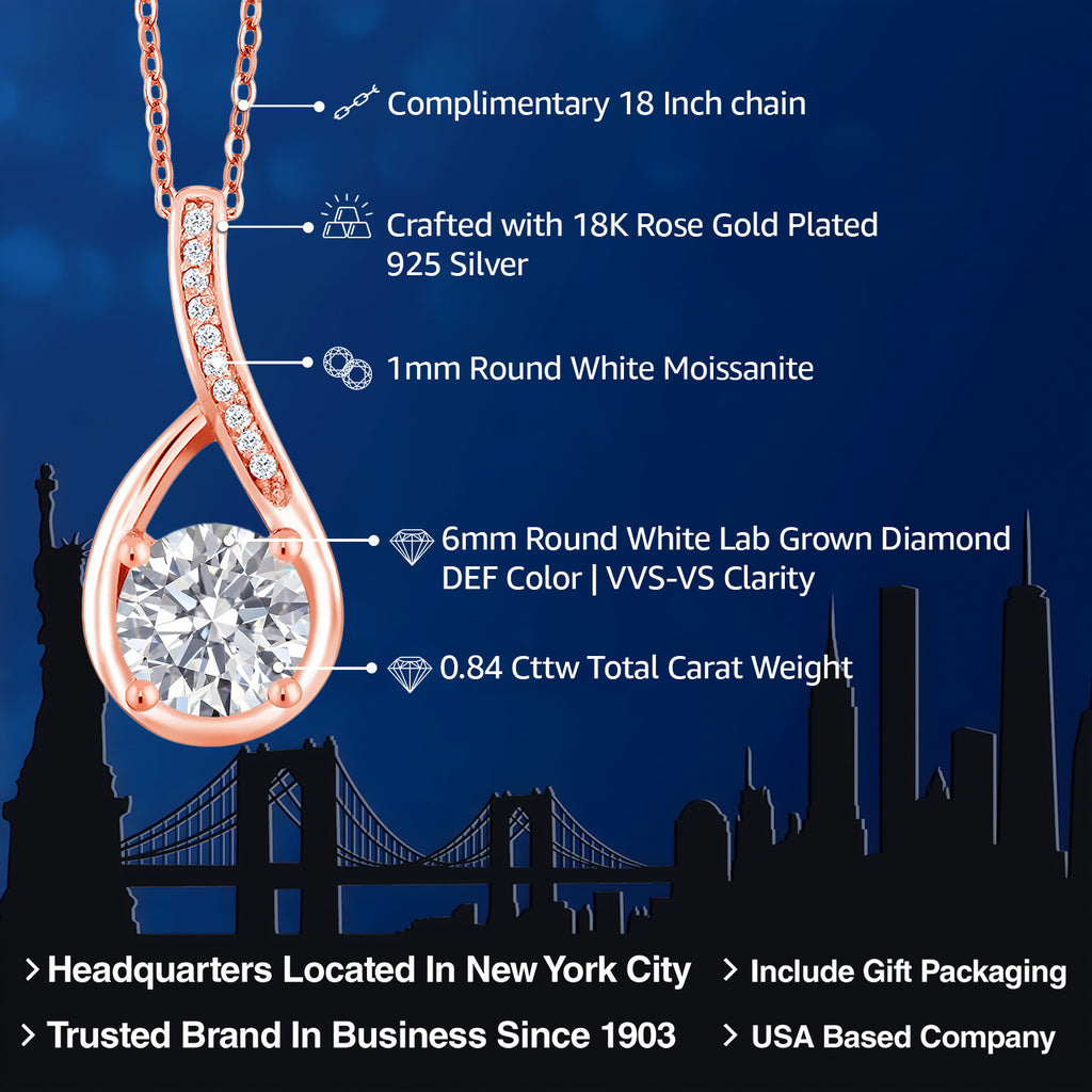 Pendant in 925 Rose Gold Plated Silver