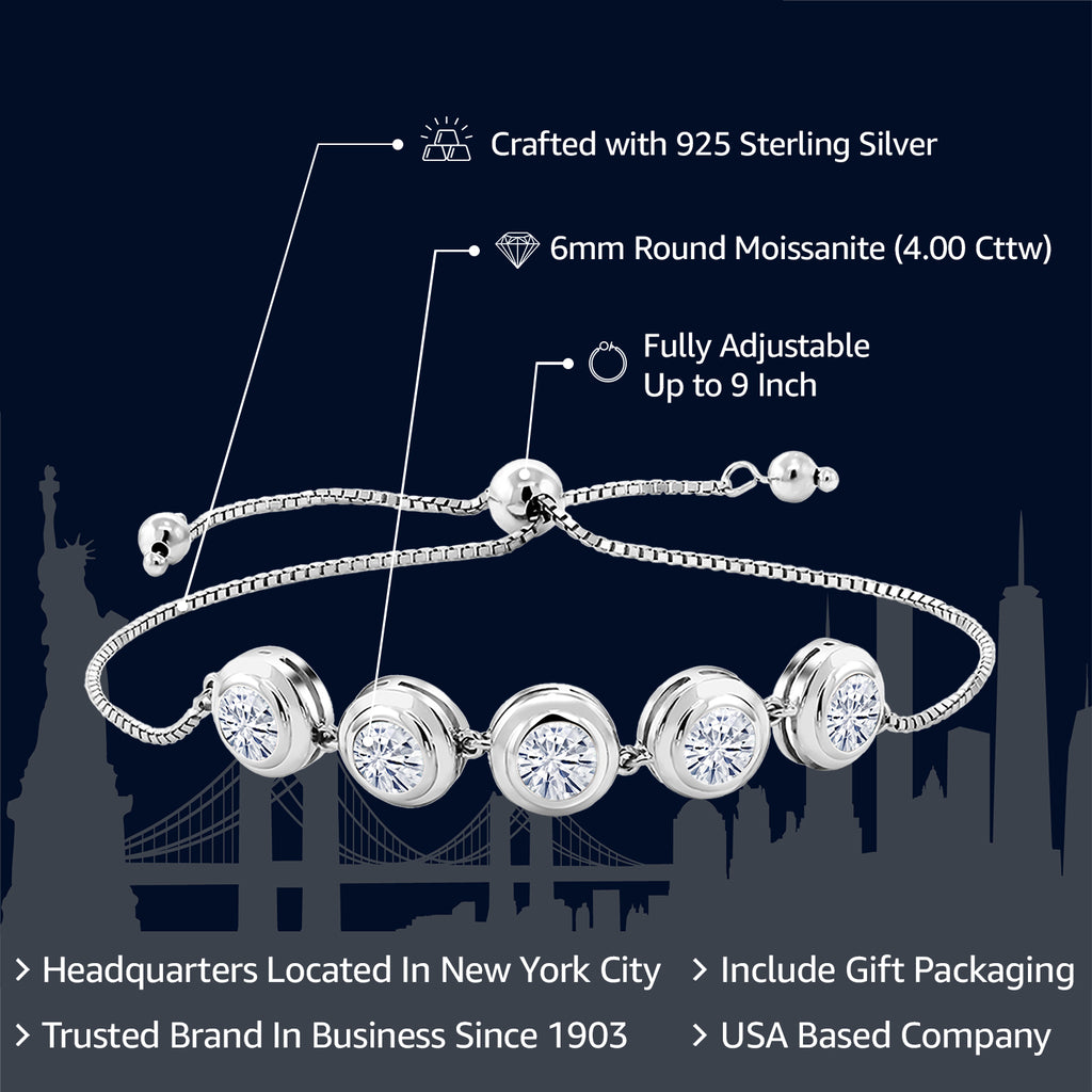 Moissanite - April_Bracelet in 925 Sterling Silver