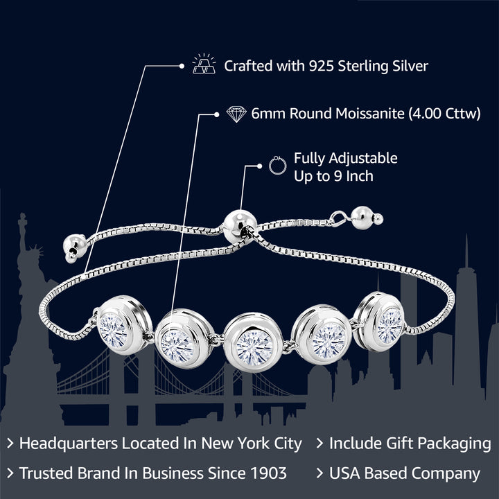 Moissanite - April_Bracelet in 925 Sterling Silver