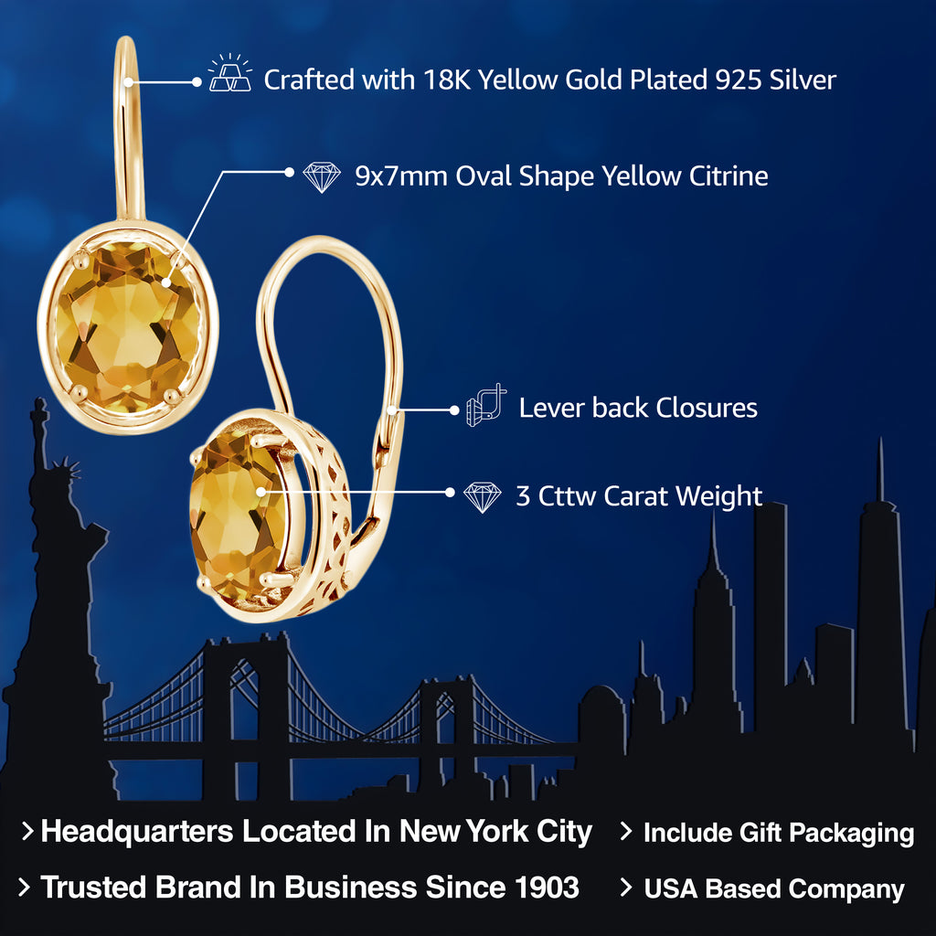 Earrings in 925 Yellow Gold Plated Silver