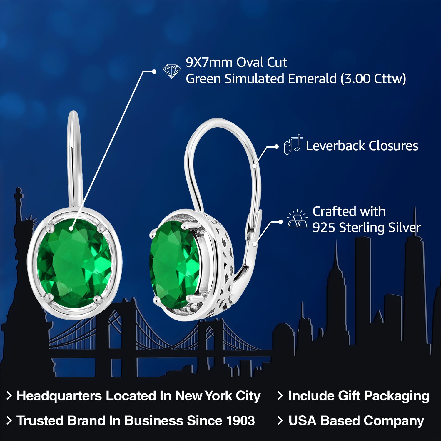 Earrings in 925 Sterling Silver