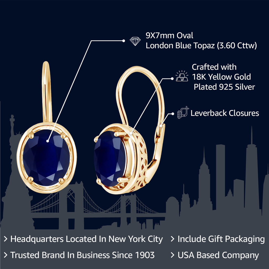 Earrings in 925 Yellow Gold Plated Silver