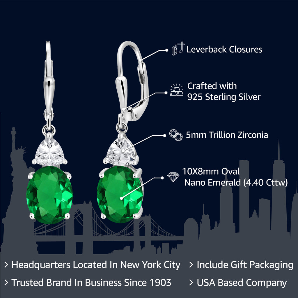 Nano Emerald - May_Earrings in 925 Sterling Silver