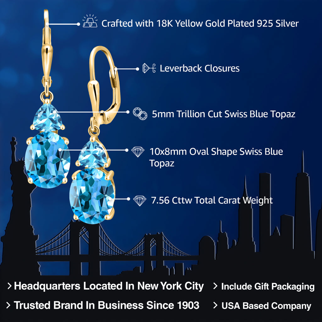 Earrings in 925 Yellow Gold Plated Silver