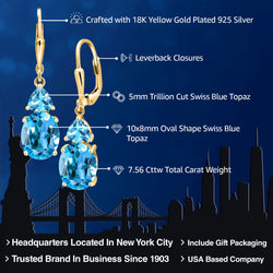 Earrings in 925 Yellow Gold Plated Silver