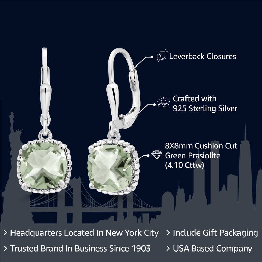 Prasiolite_Earrings in 925 Sterling Silver