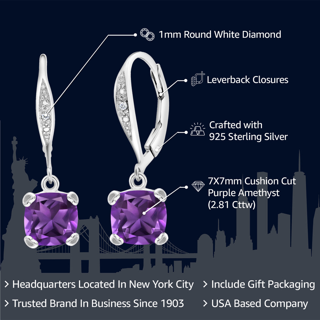 Amethyst - February_925 Sterling Silver_Earrings in 925 Sterling Silver