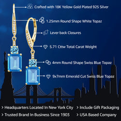Earrings in 925 Yellow Gold Plated Silver