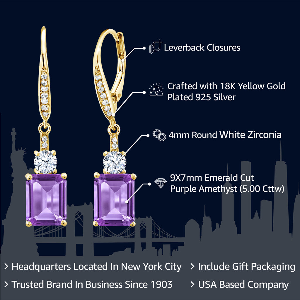 Garnet - January_Earrings in 925 Yellow Gold Plated Silver
