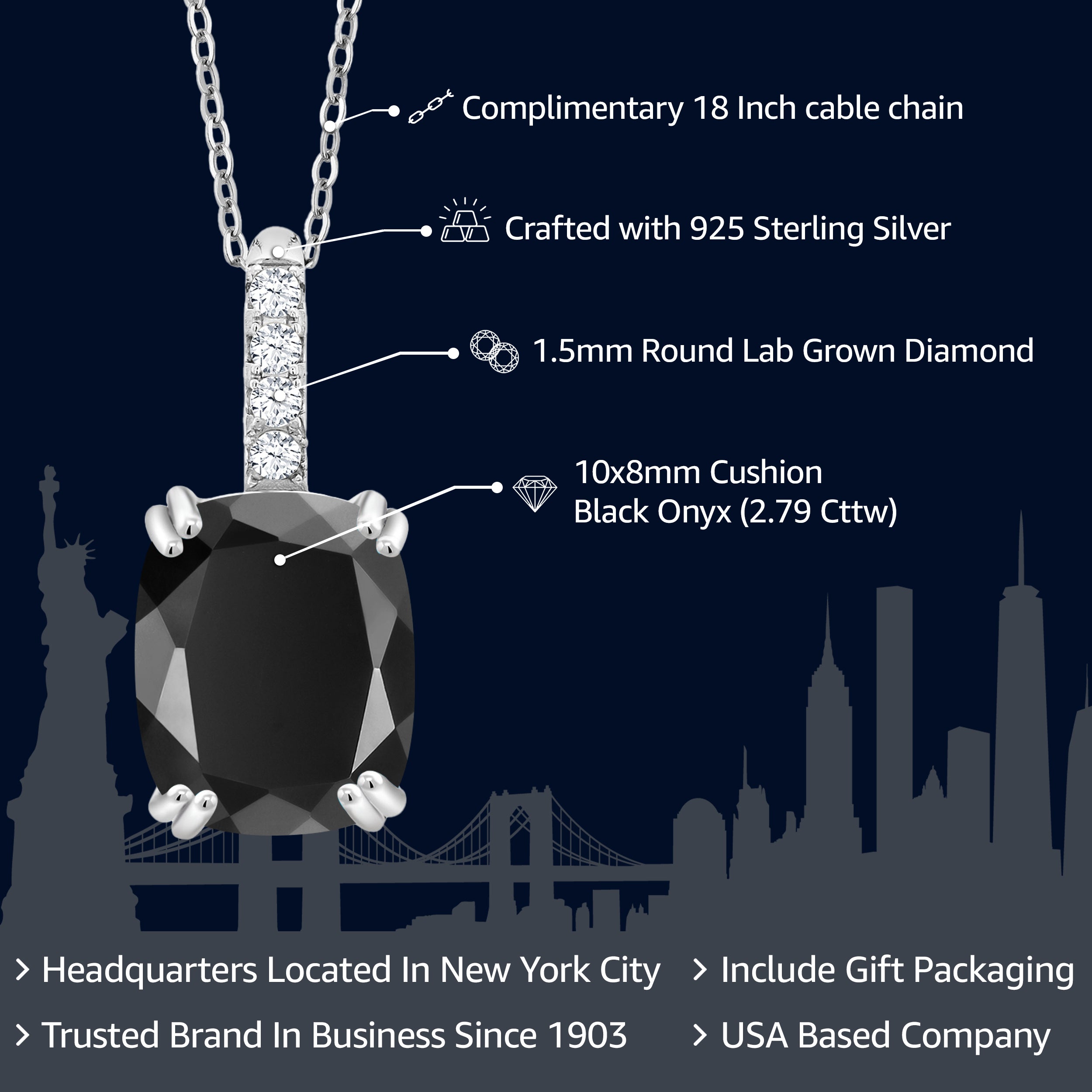 White Lab Grown Diamond - April_Pendant in 925 Sterling Silver