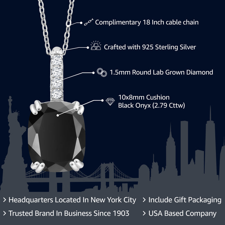 White Lab Grown Diamond - April_Pendant in 925 Sterling Silver
