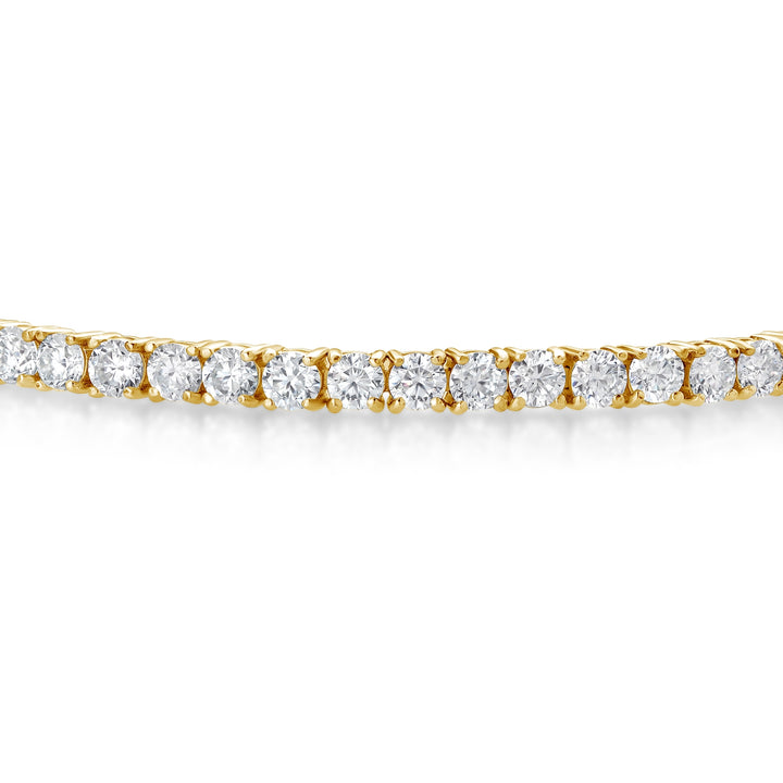 6.00 Cttw 7.25 Inches 18K Yellow Gold Plated Silver Tennis Bracelet for Women Set with Round Moissanite