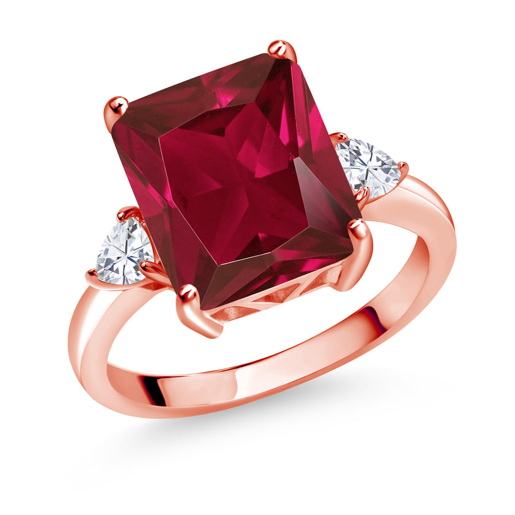 Created Ruby - July_8_Ring in 925 Rose Gold Plated Silver
