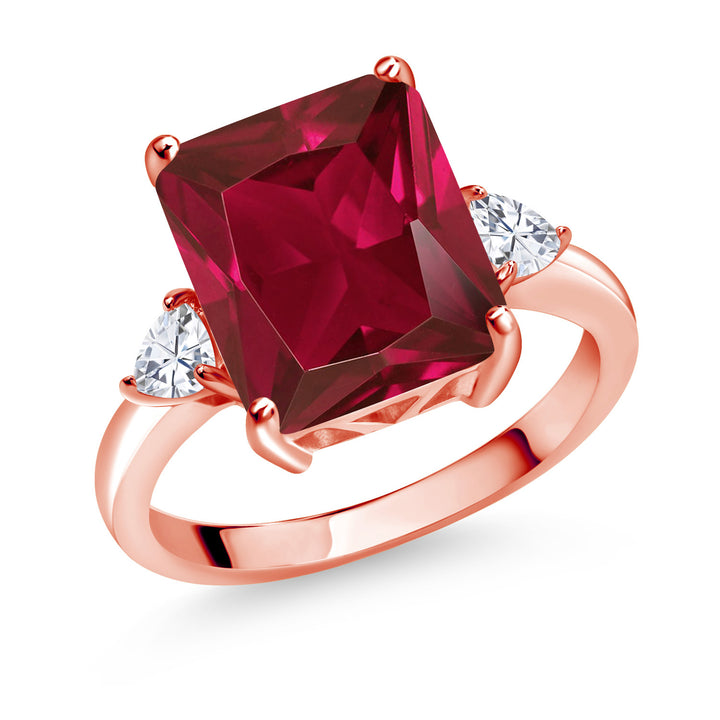 Created Ruby - July_5_Ring in 925 Rose Gold Plated Silver