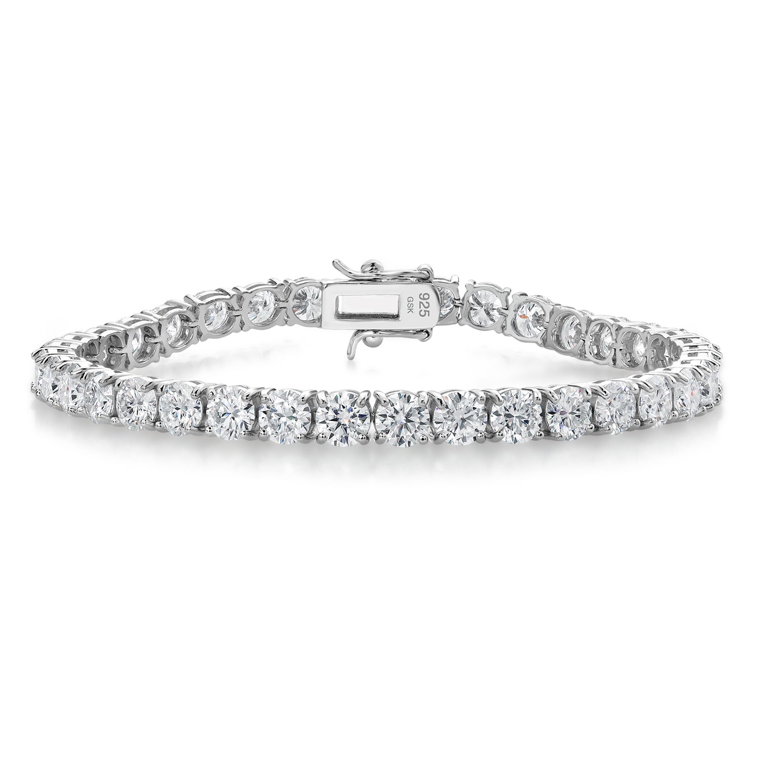 18.00 Cttw Round White Moissanite Tennis Bracelet For Women In 925 Sterling Silver | Round 5MM | 7.25 Inch