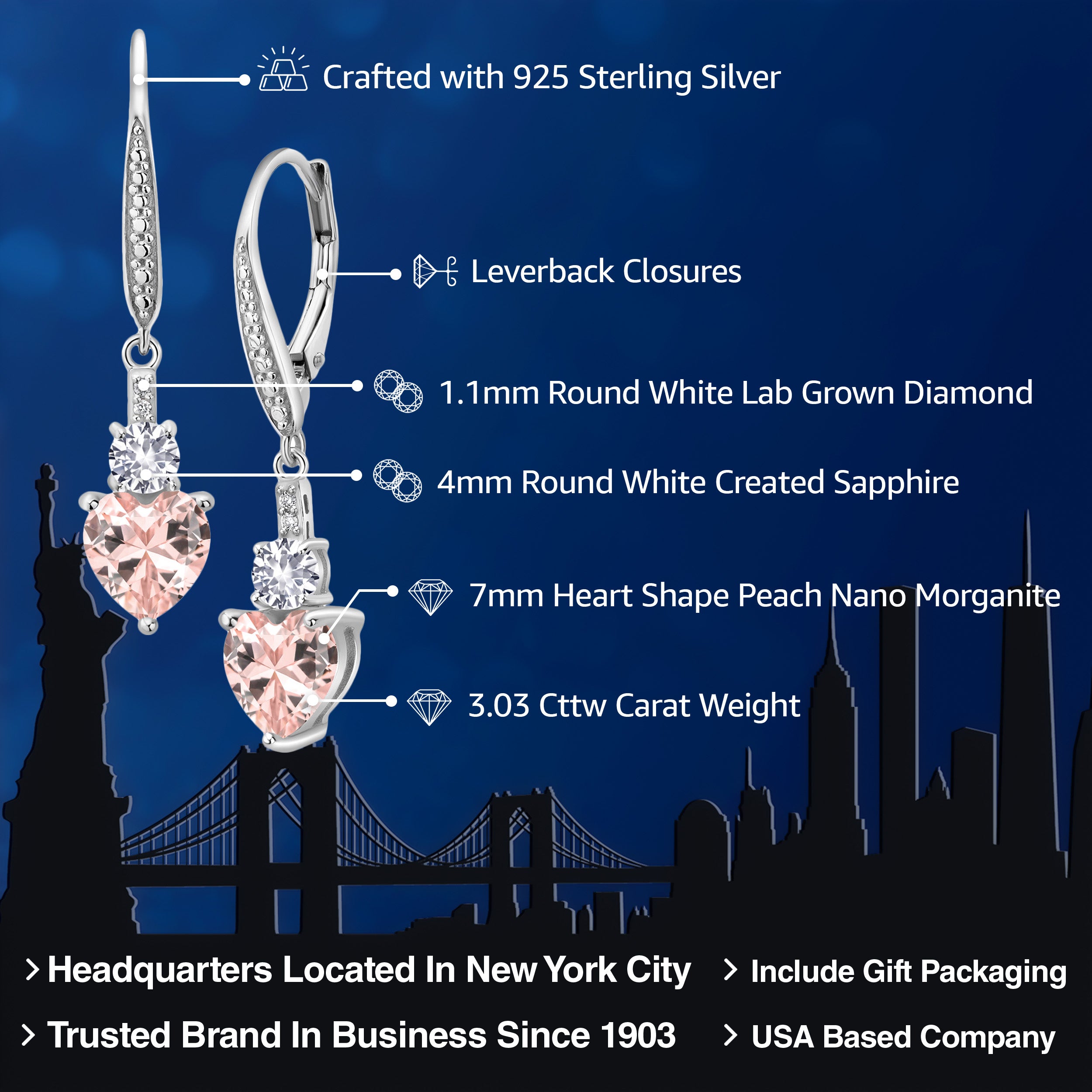 Earrings in 925 Sterling Silver