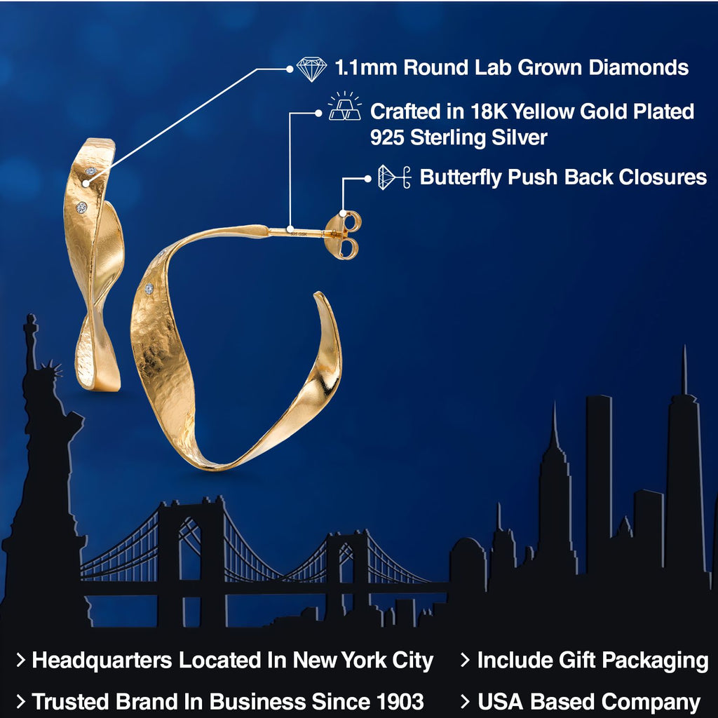 Earrings in 925 Yellow Gold Plated Silver