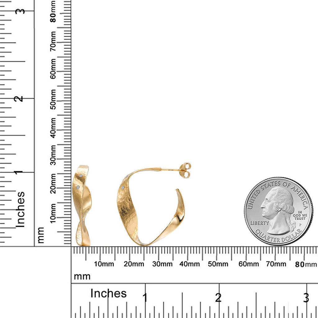 Earrings in 925 Yellow Gold Plated Silver