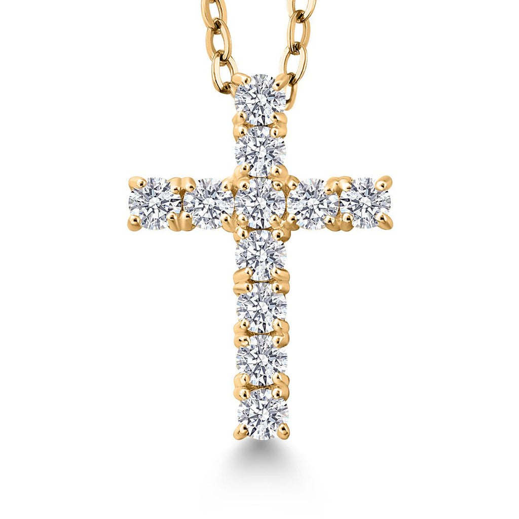 0.50 Carats_Yellow Gold Plated Silver_Pendant in 925 Yellow Gold Plated Silver