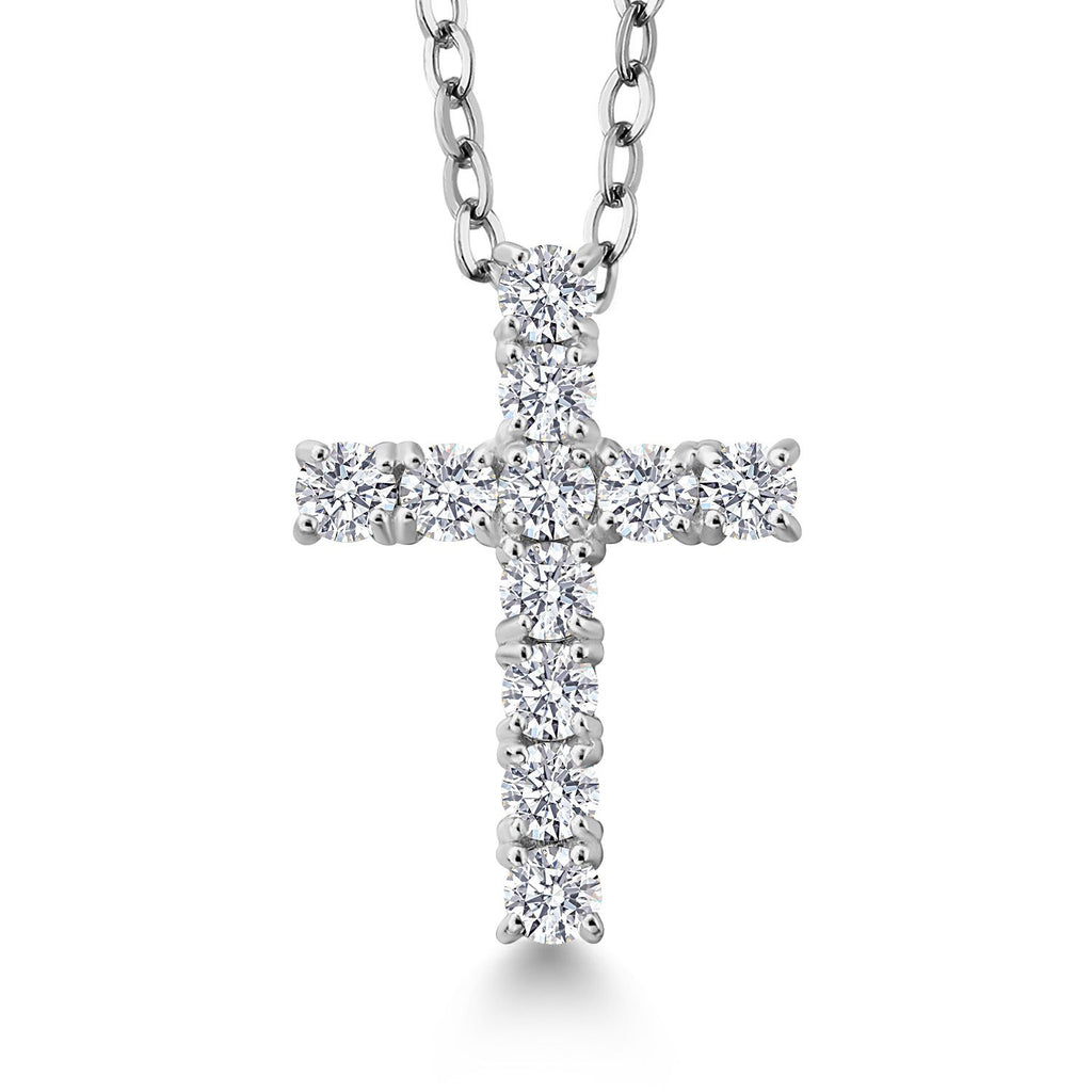 1.00 Carats_925 Sterling Silver_Pendant in 925 Sterling Silver