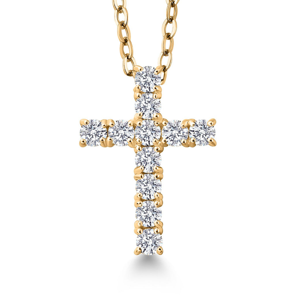 1.00 Carats_Yellow Gold Plated Silver_Pendant in 925 Yellow Gold Plated Silver