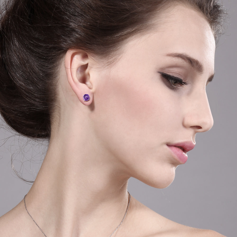 Amethyst - February_Earrings in 925 Sterling Silver