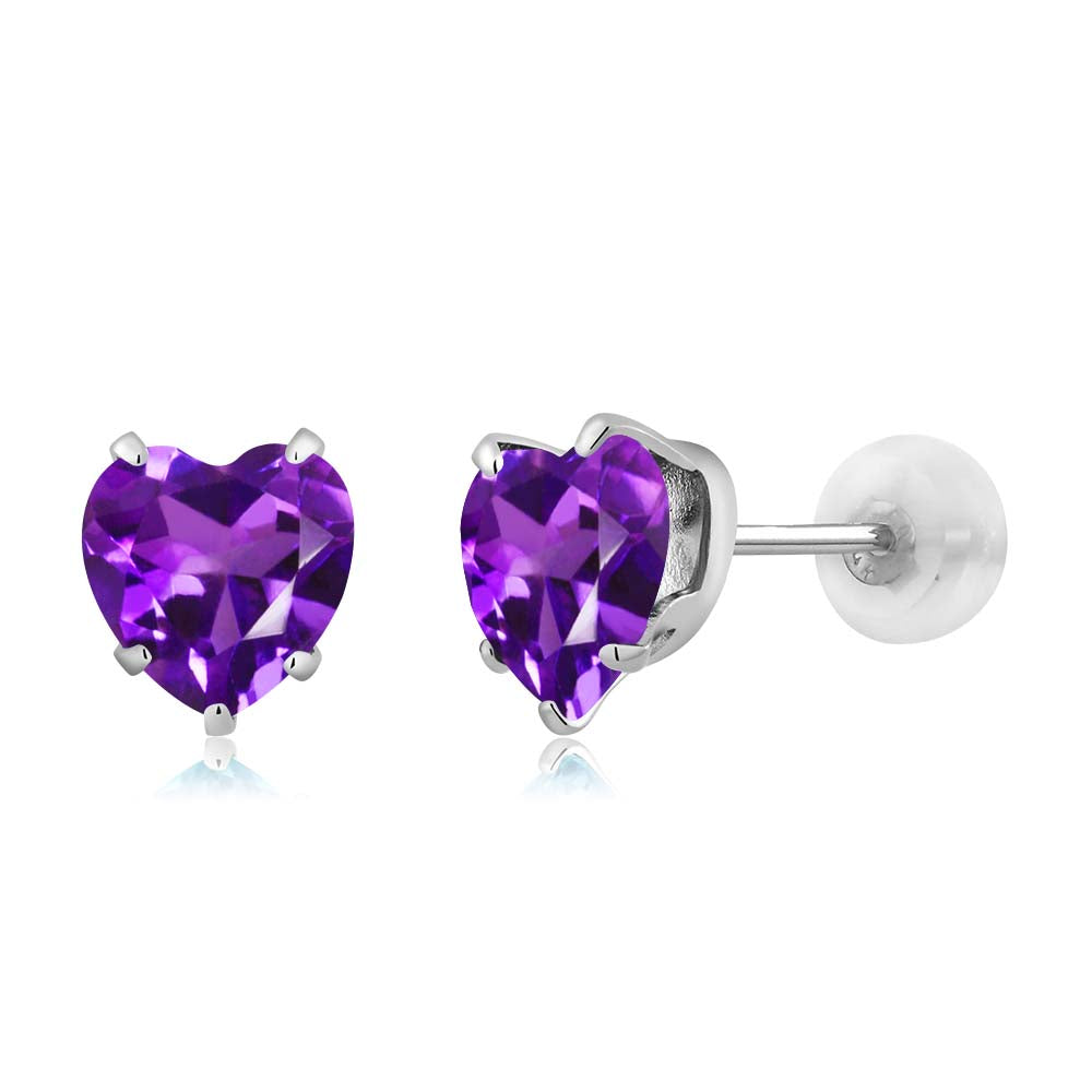 Amethyst - February_10K White Gold_Earrings in 10K White Gold