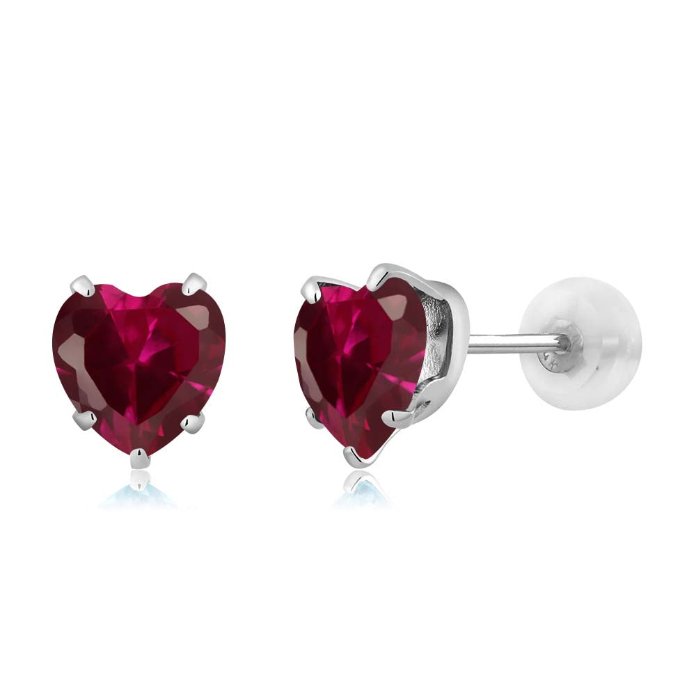Created Ruby - July_10K White Gold_Earrings in 10K White Gold