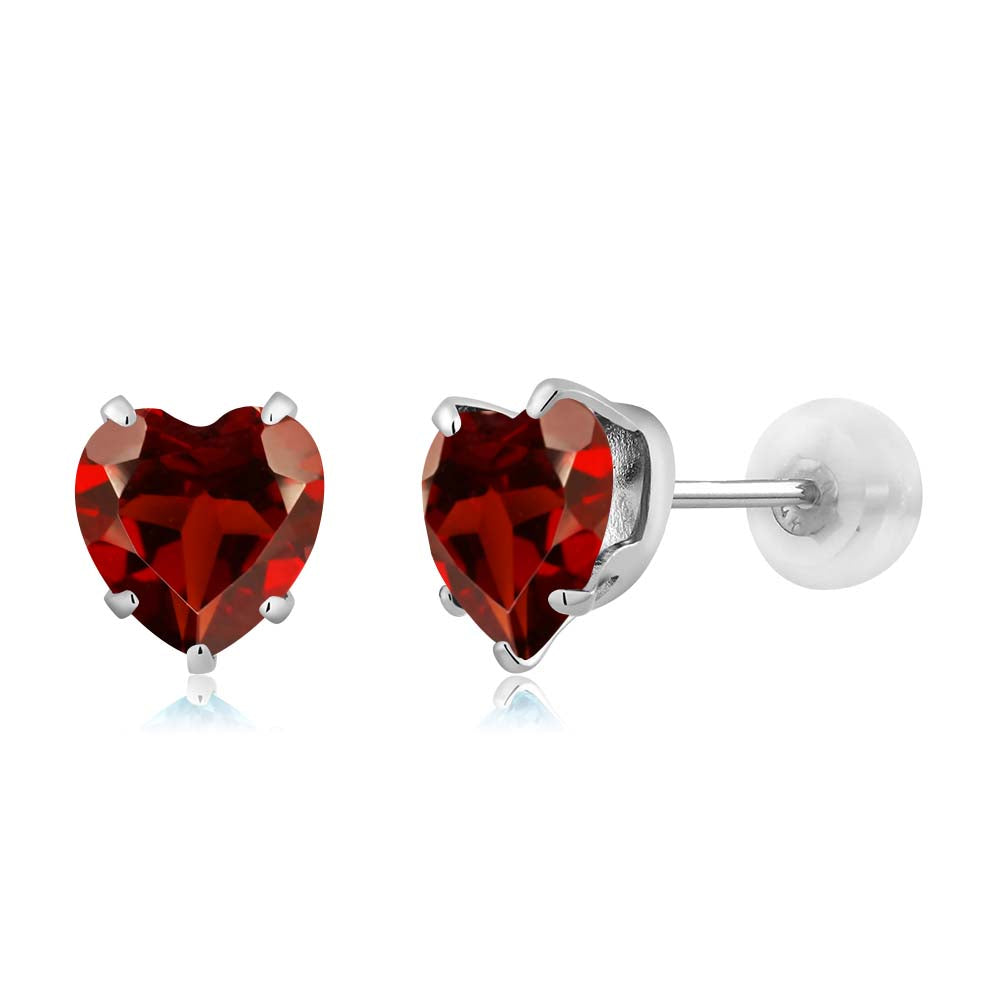 Garnet - January_10K White Gold_Earrings in 10K White Gold