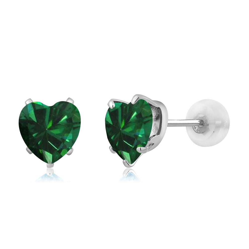 Nano Emerald - May_10K White Gold_Earrings in 10K White Gold