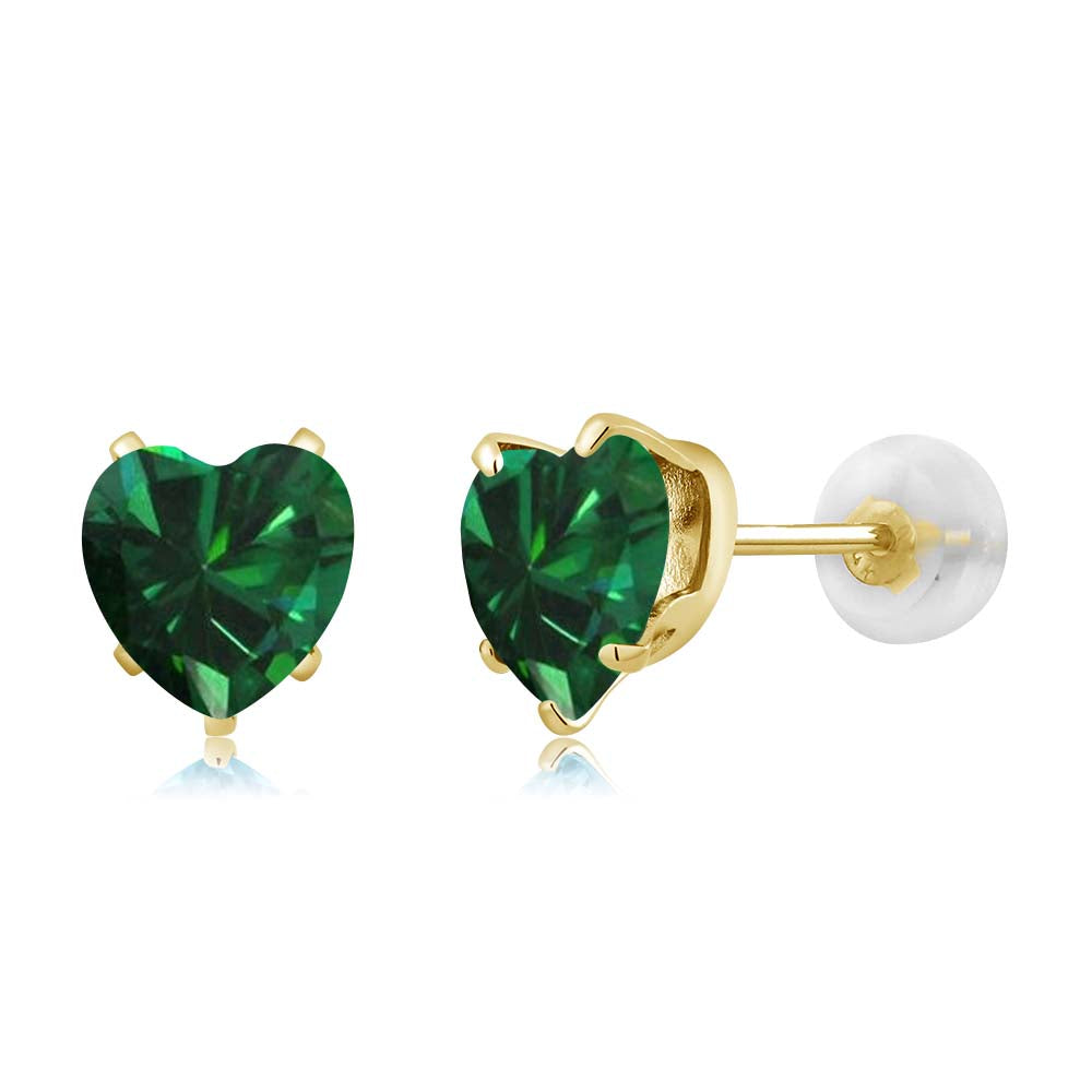 Nano Emerald - May_10K Yellow Gold_Earrings in 10K Yellow Gold