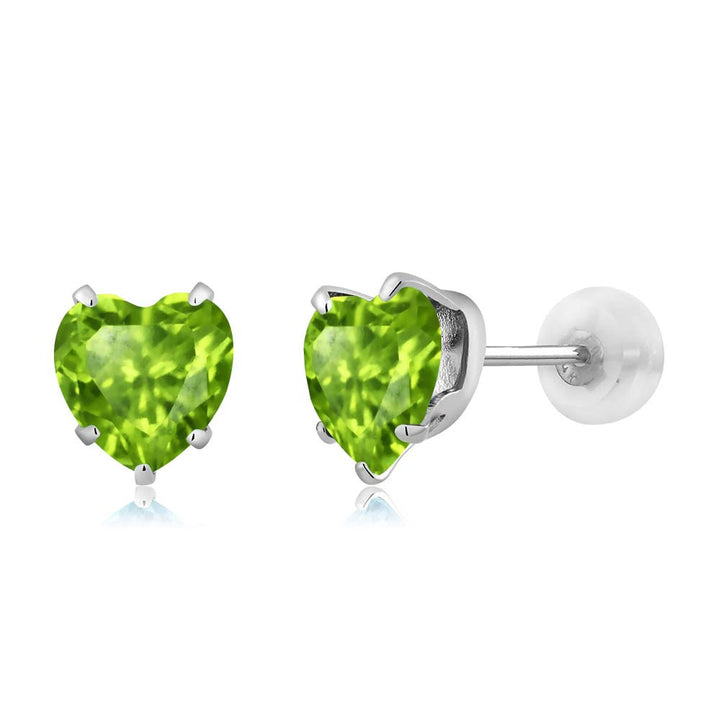 Peridot - August_10K White Gold_Earrings in 10K White Gold