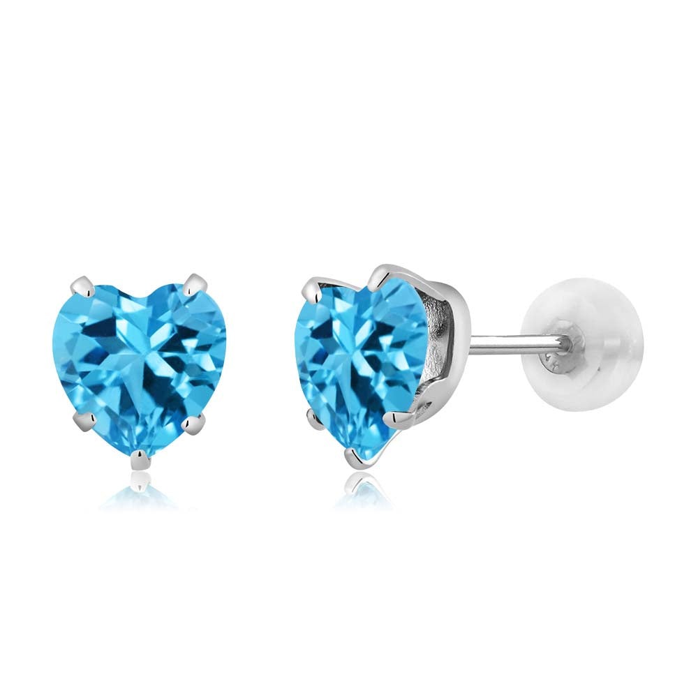 Swiss Blue_10K White Gold_Earrings in 10K White Gold